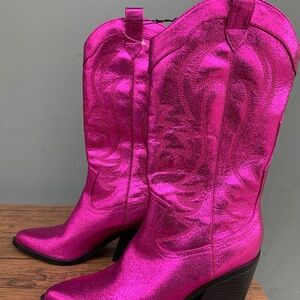 Metallic Pink cowboy boots